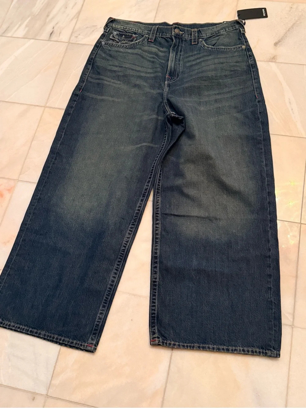 True Religion Men's Relaxed Wide-Leg Jeans in Faded Blue